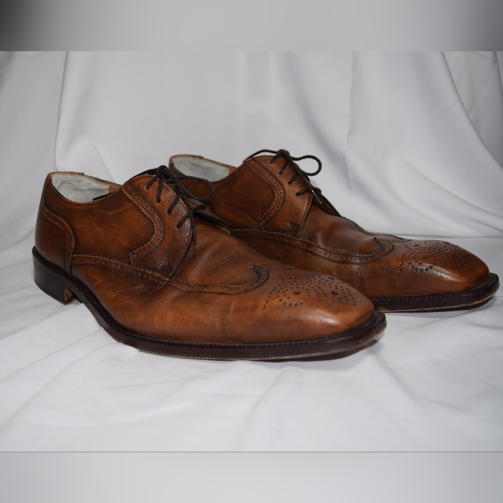 Men's Sergio C Roma wingtip brown dress shoes, 12